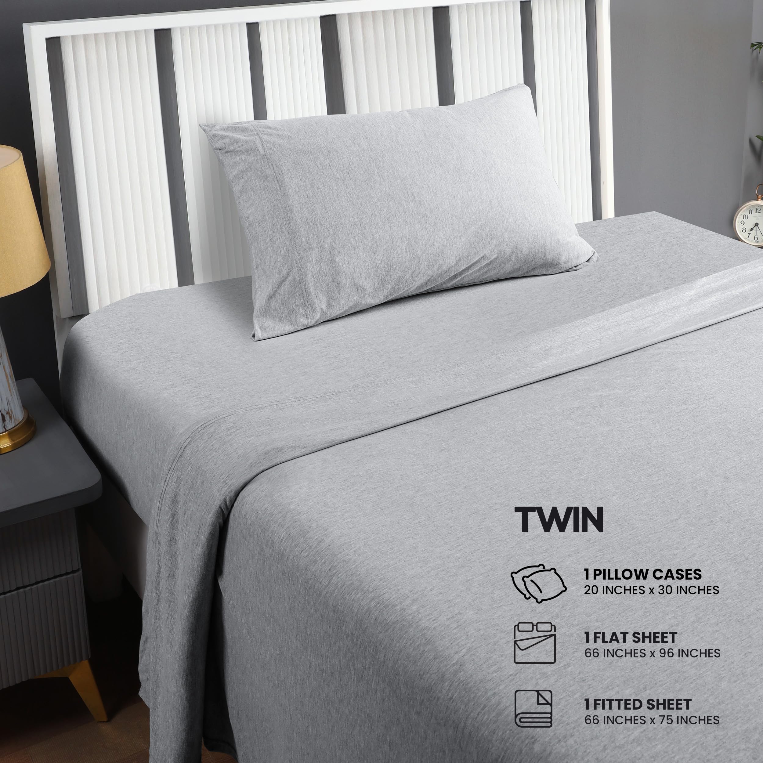 Utopia Bedding twin jersey-knit flat sheet close-up highlights soft drape