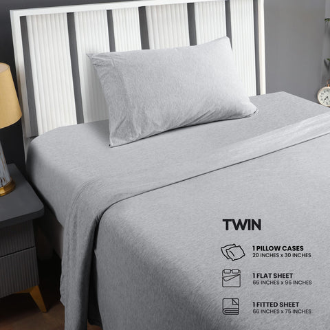 Utopia Bedding twin jersey-knit flat sheet close-up highlights soft drape