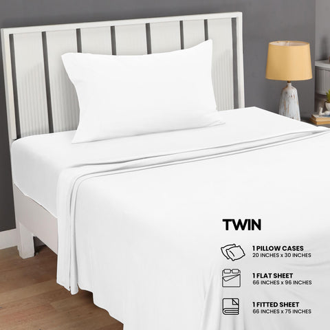Utopia Bedding twin jersey-knit flat sheet laid flat for all-season comfort.