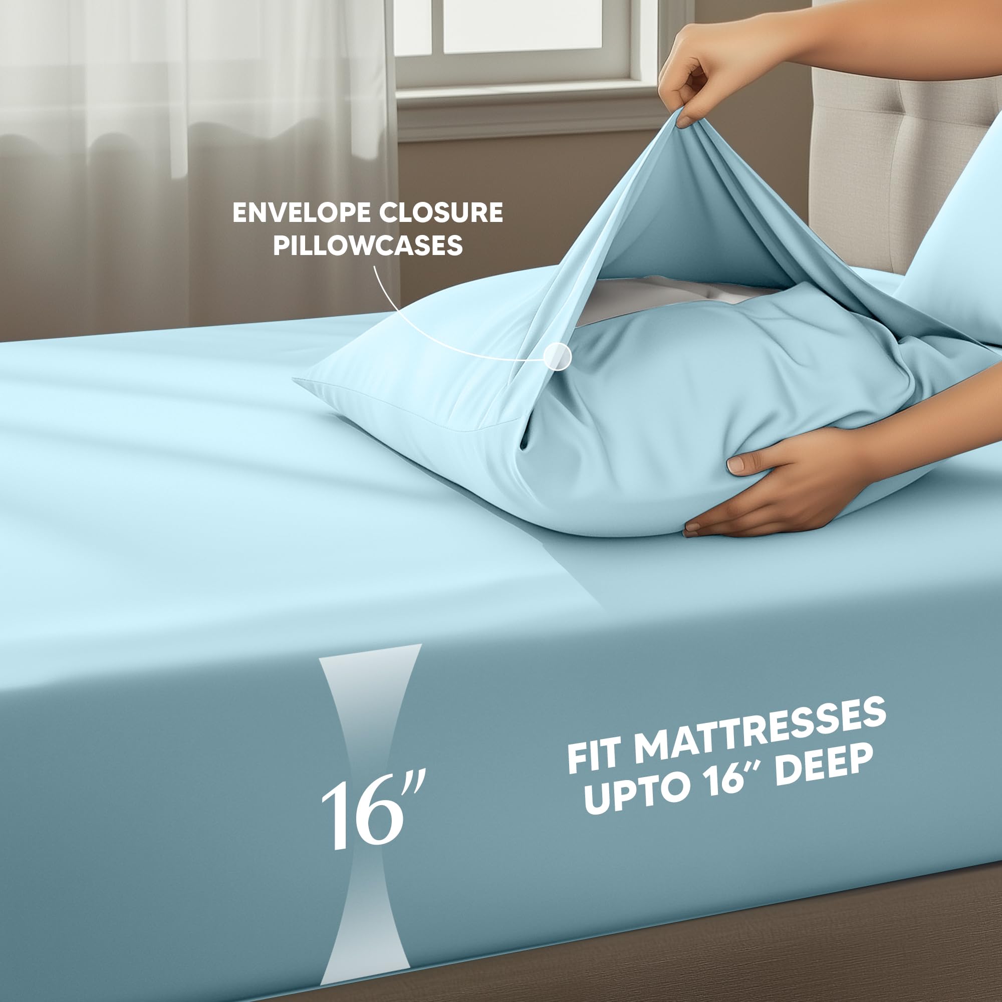 Utopia Bedding microfiber close-up shows silky breathable fabric