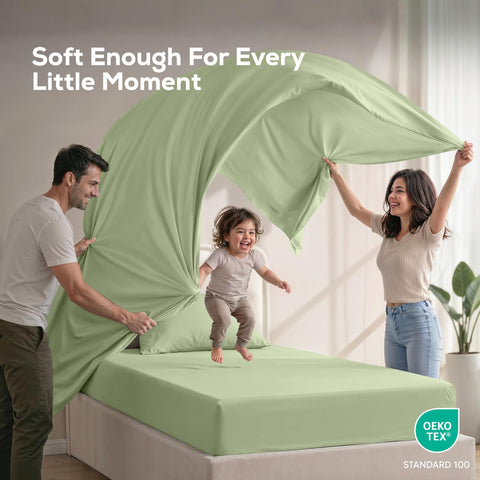 Utopia Bedding twin sheet set microfiber fabric feels ultra-soft and breathable.