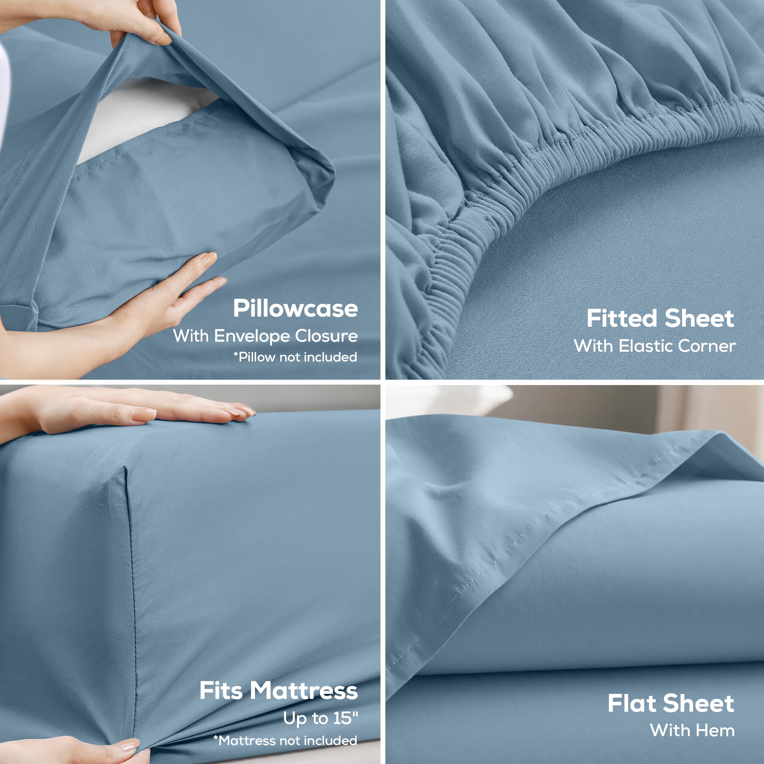 Utopia Bedding pillowcase 20x30 completes the soft twin sheet set