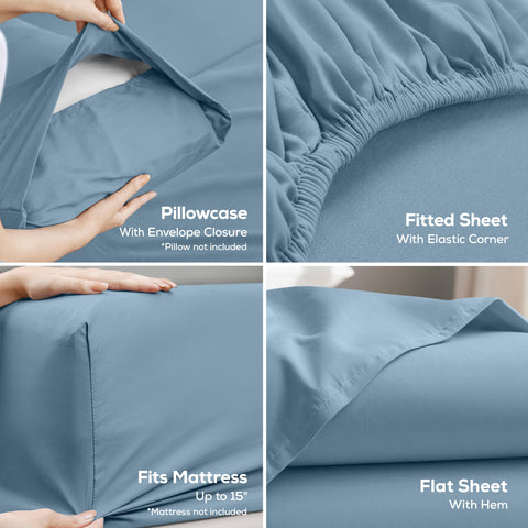 Utopia Bedding pillowcase 20x30 completes the soft twin sheet set
