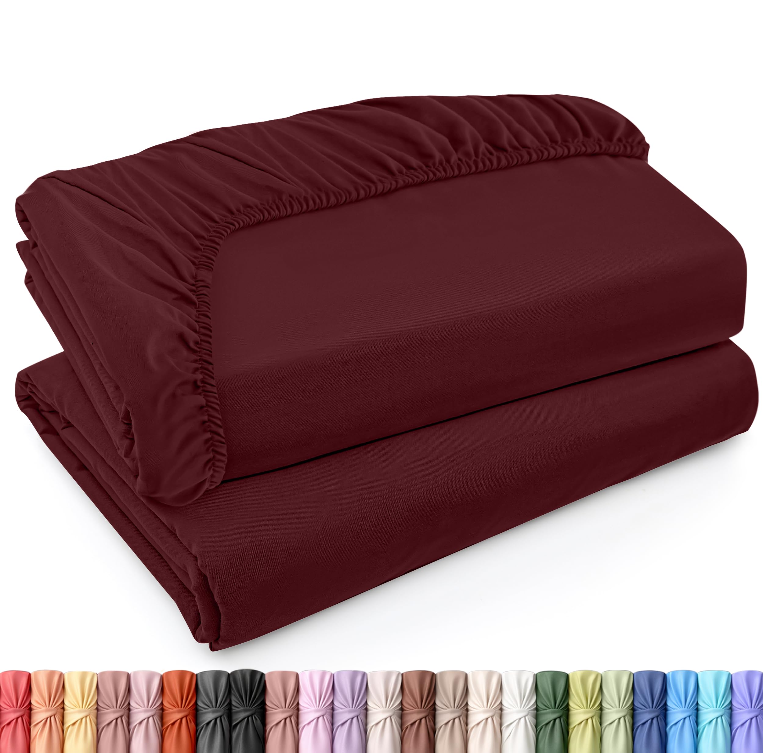 Utopia Bedding twin-xl fitted sheet 2-pack with secure 15-inch deep pocket.