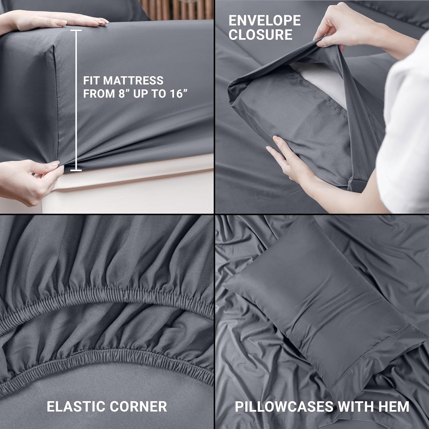 Utopia Bedding Twin XL pillowcases 20x30 for smooth, easy-care comfort.