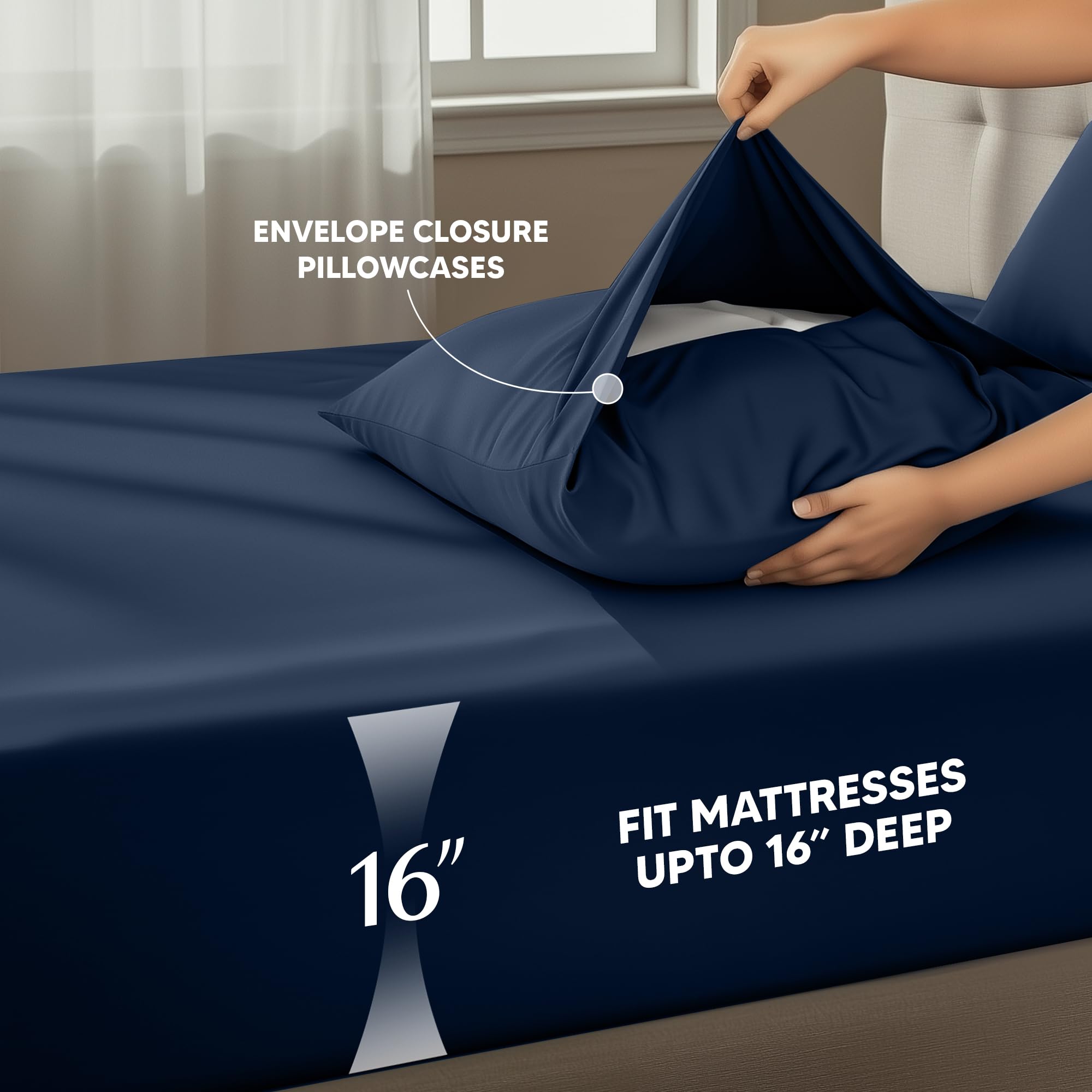 Utopia Bedding ultra-soft microfiber sheets provide breathable, silky comfort.