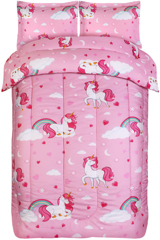 Utopia Bedding unicorn kids comforter set helps keep kid's bed tidy and organized