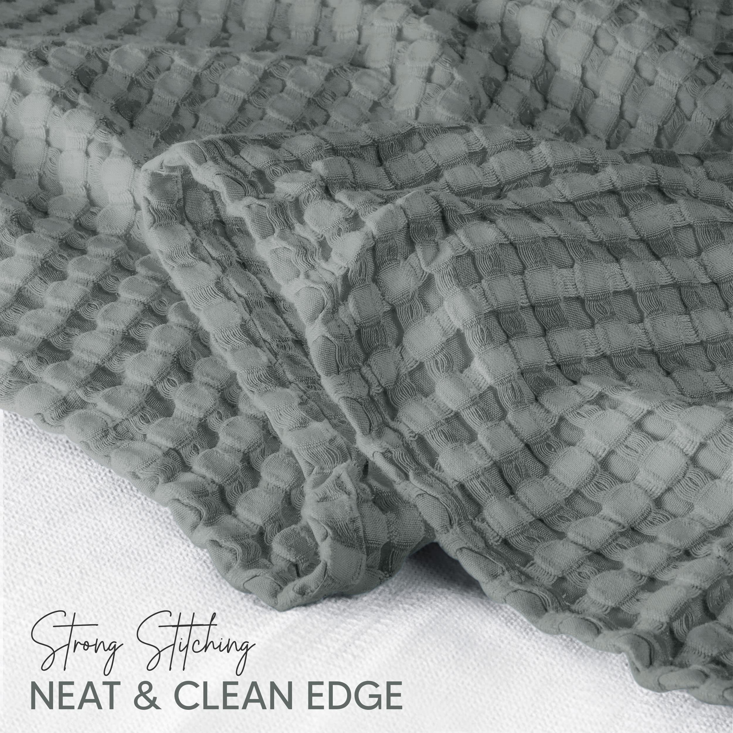 Utopia Bedding waffle blanket on couch for all-season cozy lounging