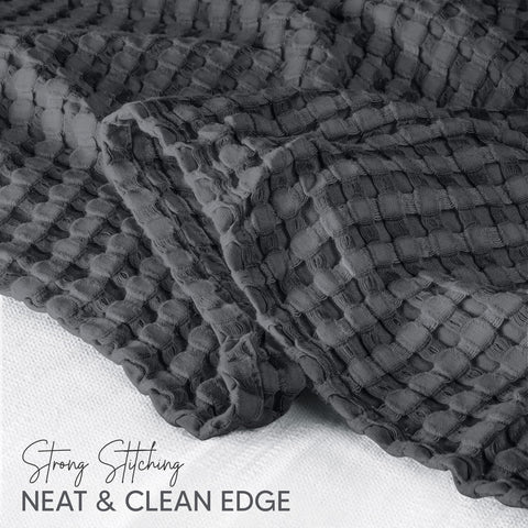 Utopia Bedding waffle blanket on sofa for cozy lounging sessions