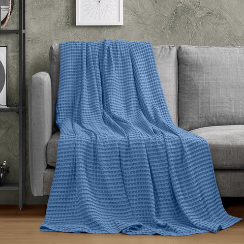 Utopia Bedding waffle blanket lightweight breathable layer for year-round comfort.