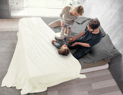 Utopia Bedding waffle blanket ivory ideal for outdoor picnics and travel