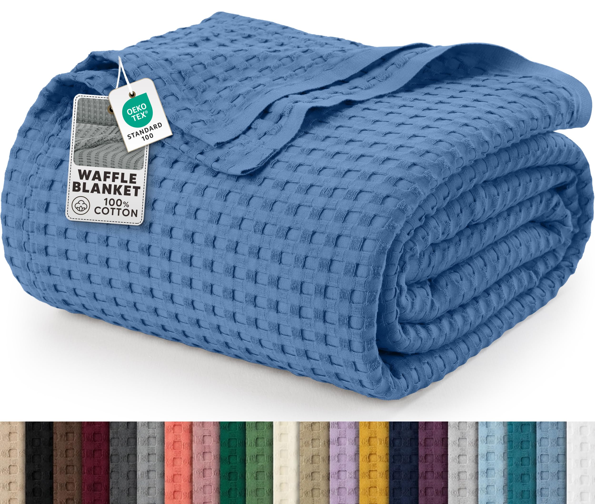 Utopia Bedding twin waffle blanket on bed shows a soft, breathable layer.