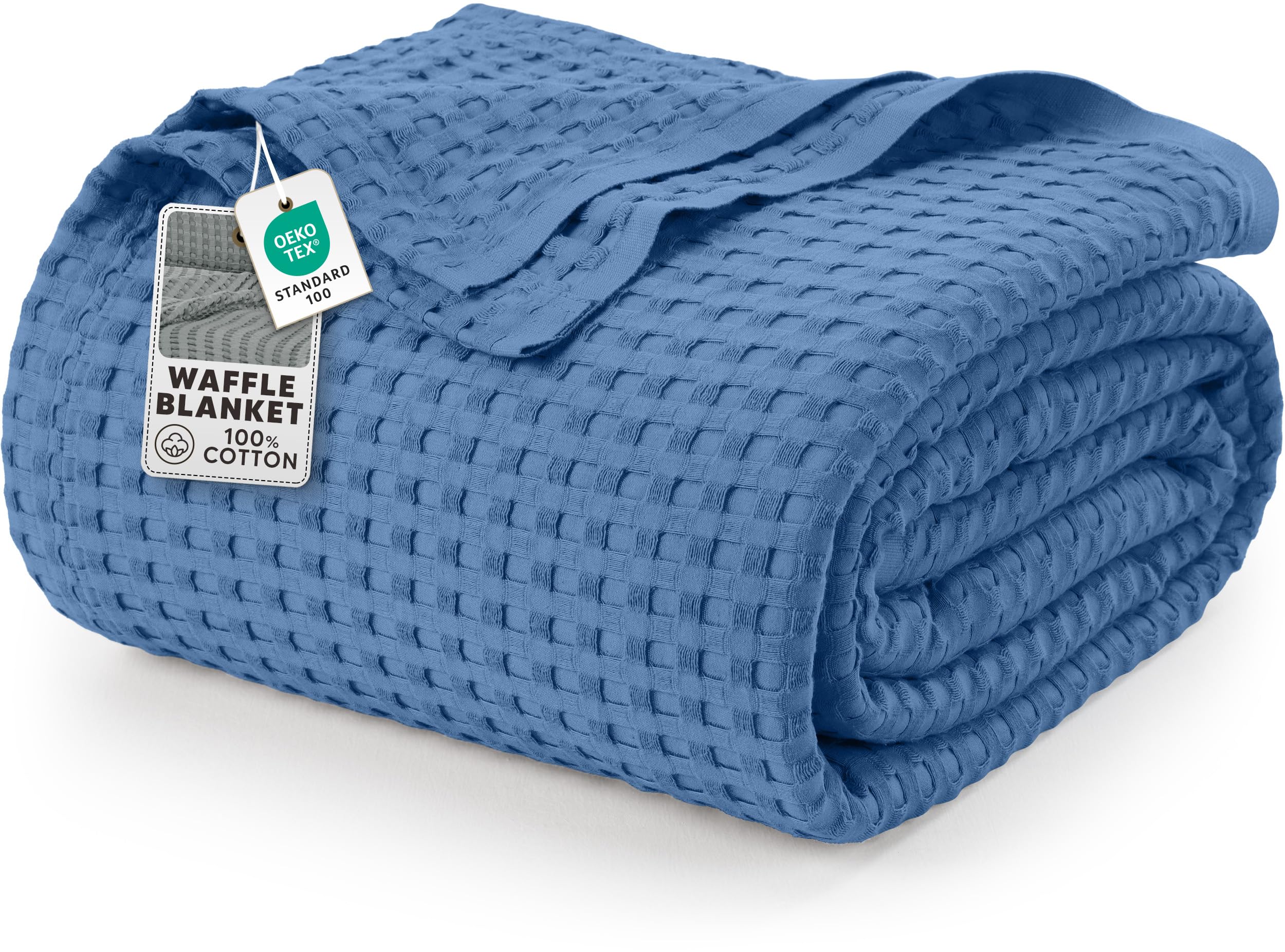 Utopia Bedding waffle weave blanket king size on bed for cozy comfort
