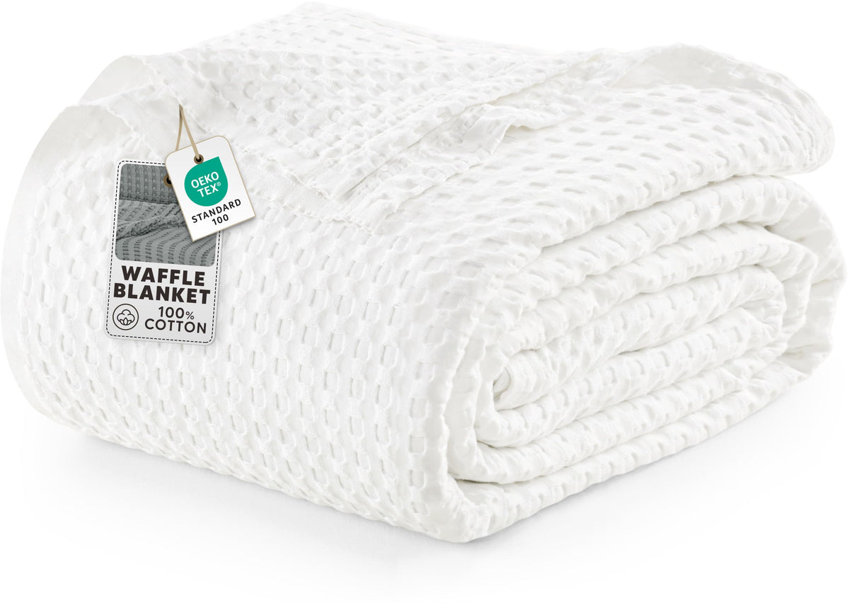 Utopia Bedding waffle weave blanket twin closeup showing breathable warmth.