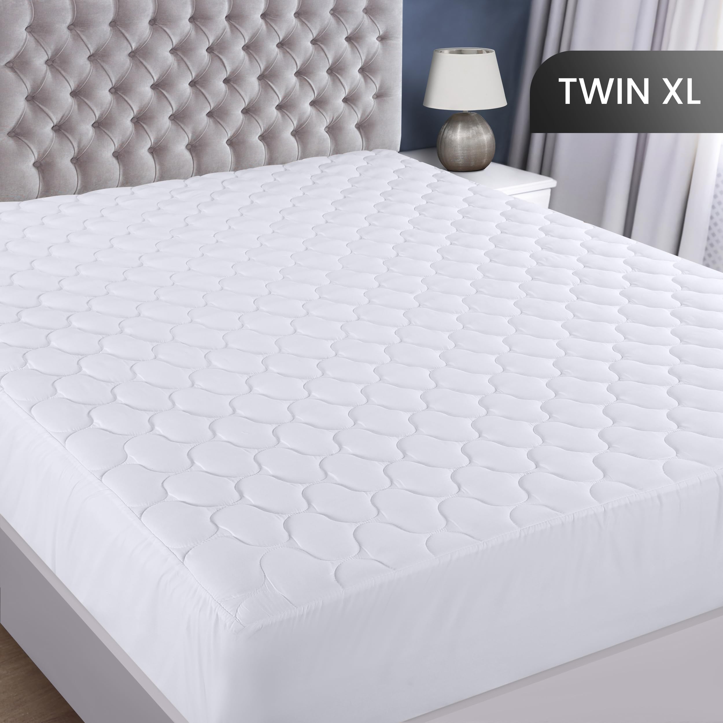 Utopia Bedding protector close-up of quilted top offering soft, breathable comfort