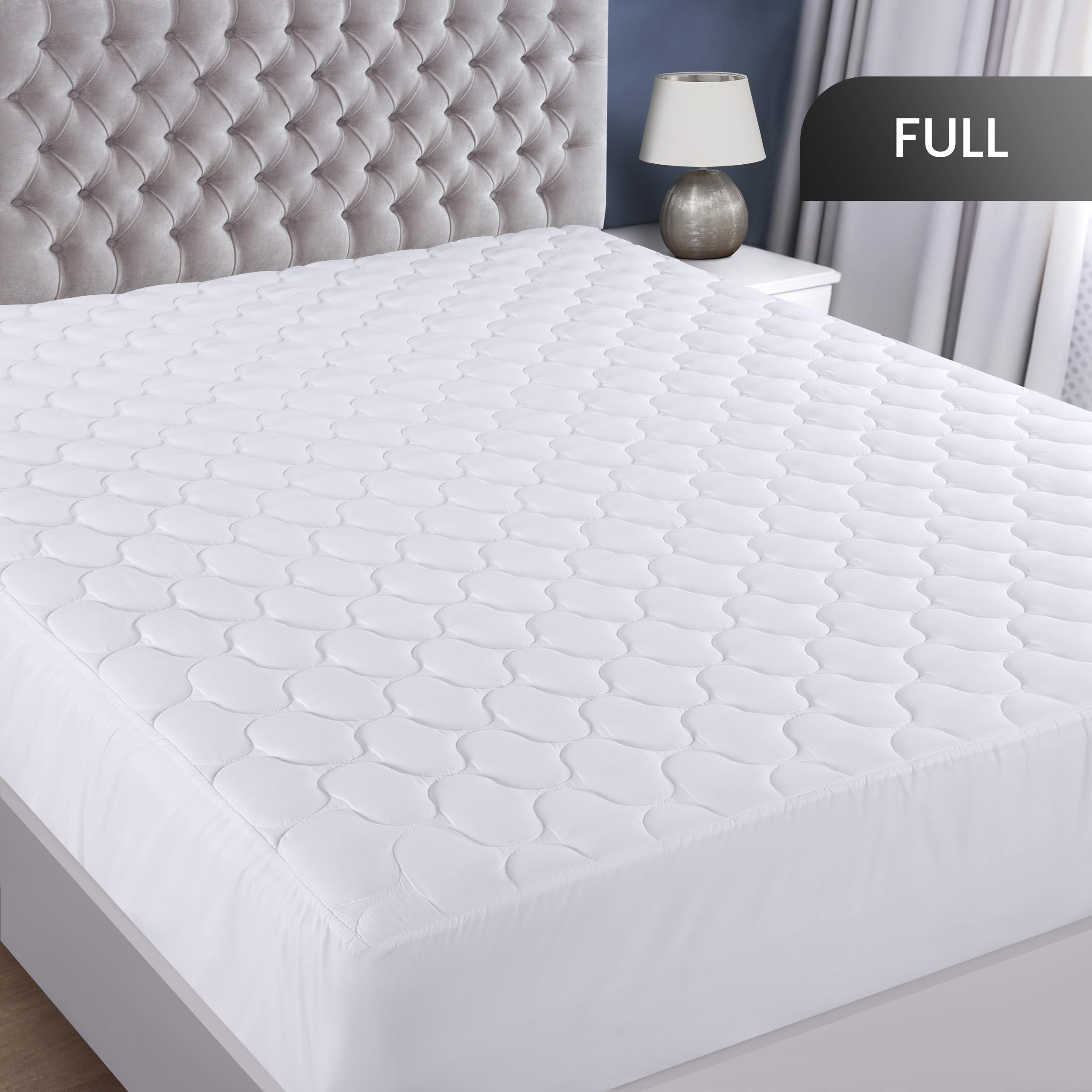 Utopia Bedding quilted-top protector adds soft, breathable comfort to the bed