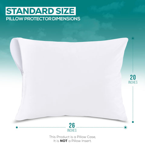 Close-up of Utopia Bedding waterproof pillow cover highlighting TPU coating and soft fabric.