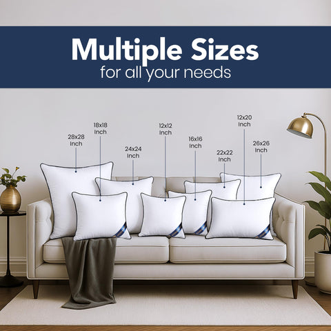 Utopia Bedding white pillow insert on sofa adds luxurious support