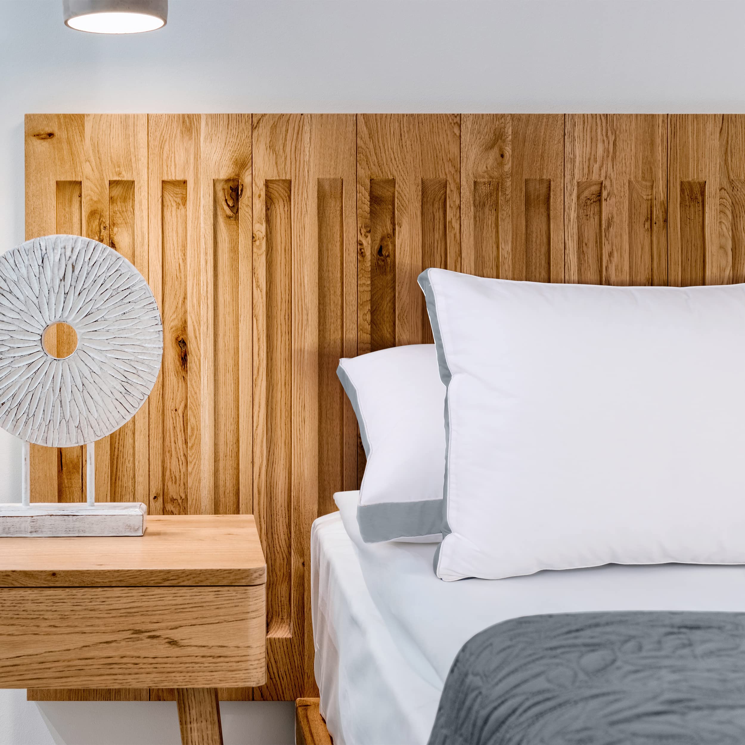 Utopia Bedding white piping detail enhances durability and presents a tidy hotel look.