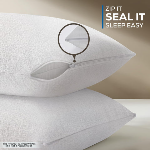 Utopia Bedding zippered enclosure keeps pillows neatly sealed