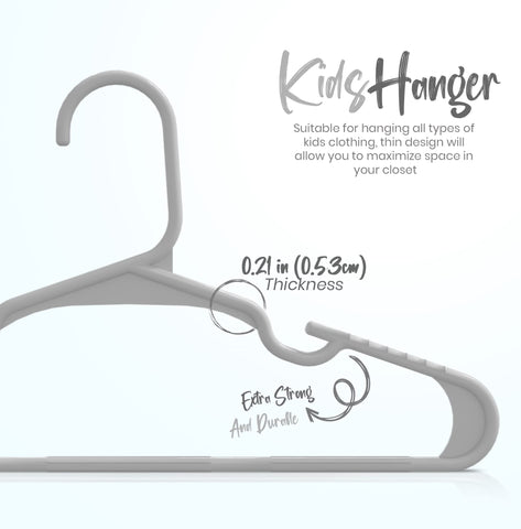 Utopia Home 11.5-inch kids hangers with shoulder grooves prevent slipping.