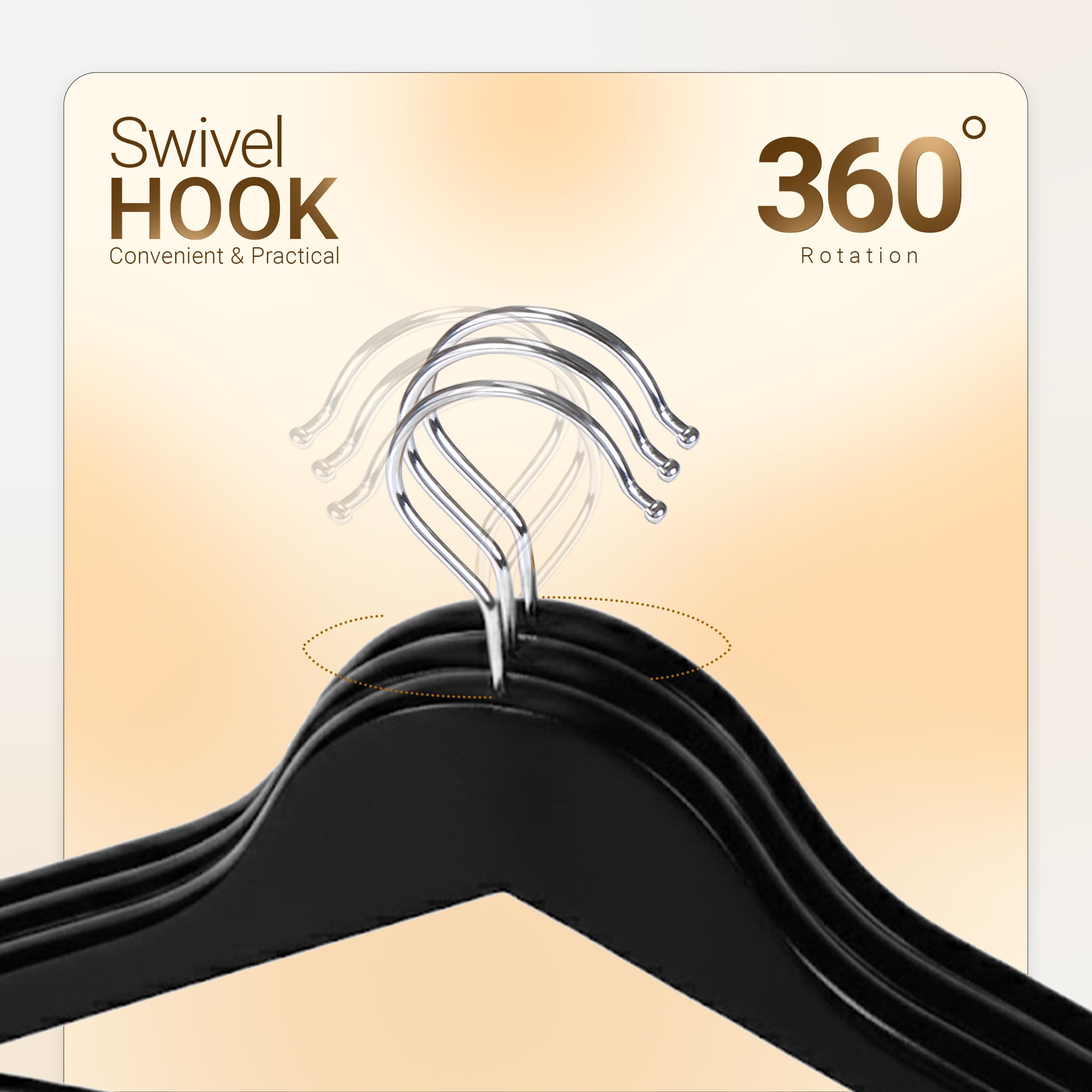 Utopia Home 360-degree rotating hook enables easy access and aligned outfits.