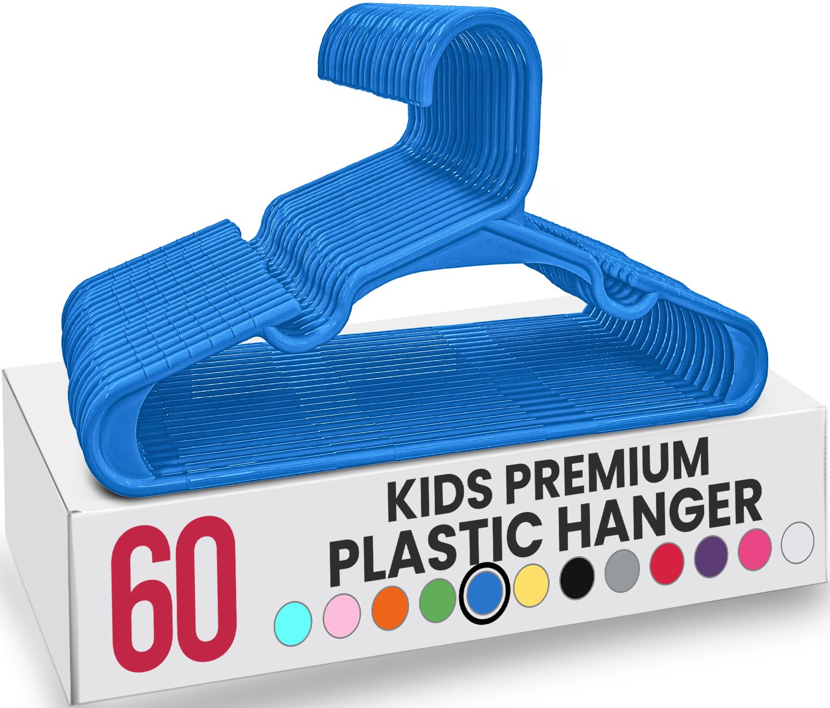 Utopia Home 60-pack kids hangers keeping onesies neatly organized in the closet