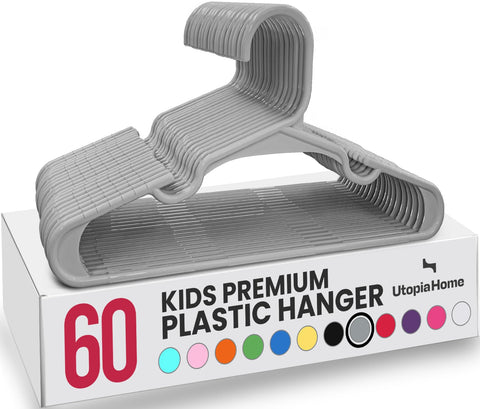 Utopia Home 60-pack kids hangers keeping tiny outfits organized and ready to wear.