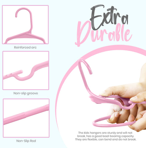 Utopia Home baby pink hangers create a tidy, cohesive nursery