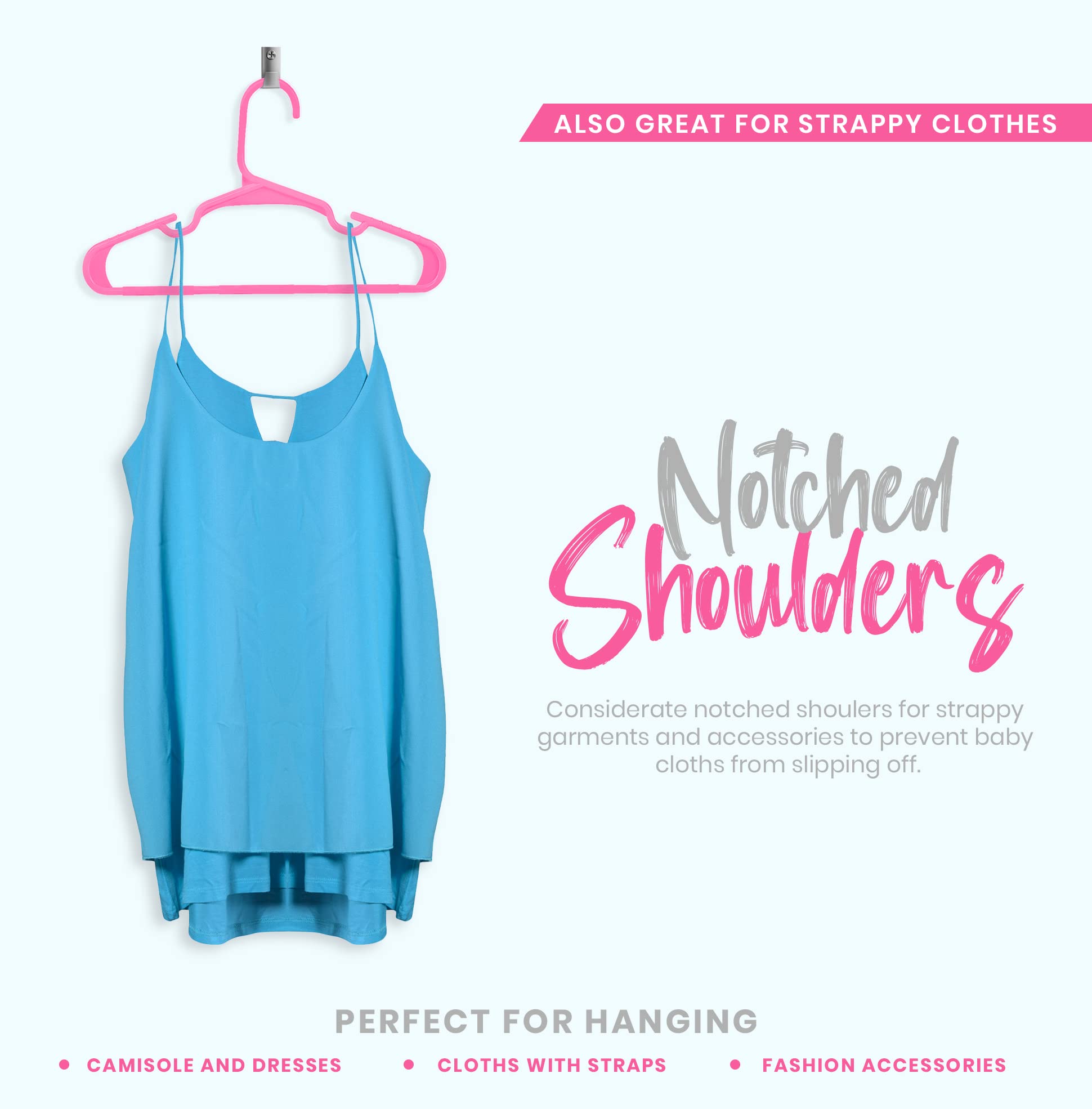 Utopia Home consistent-appearance hangers create a tidy closet look and easy browsing.