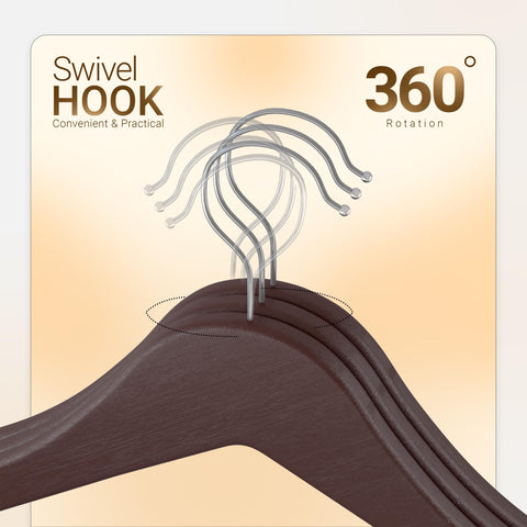 Utopia Home hangers with contoured shoulders protecting garment shape.