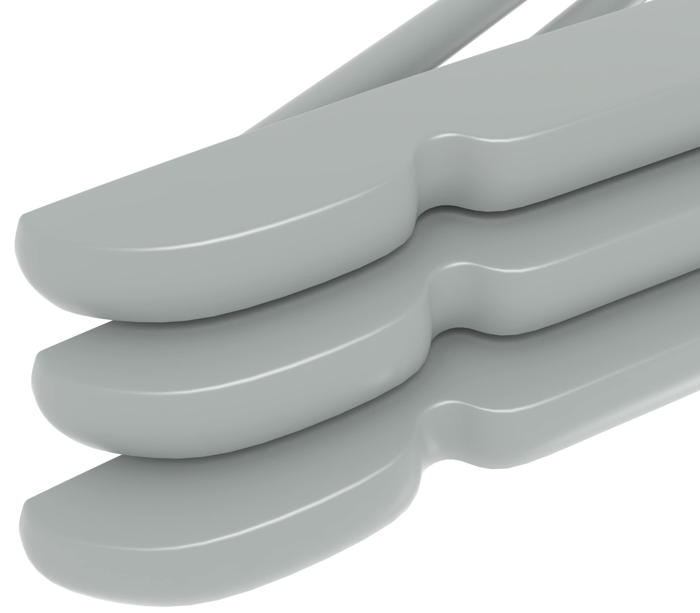 Utopia Home grey-finish wooden hangers provide a durable, polished closet look.