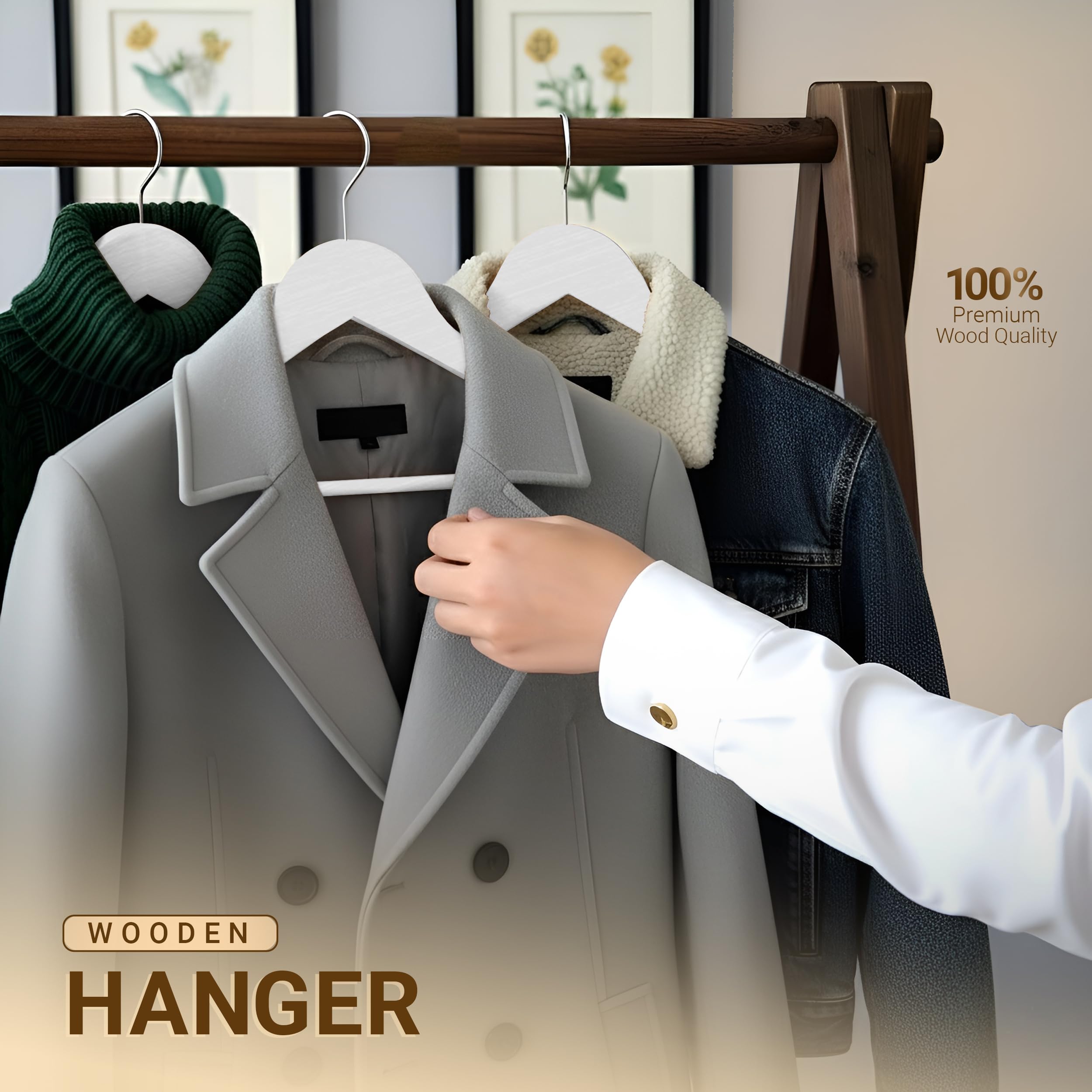 Utopia Home heavy-duty pant hanger supports trousers securely.