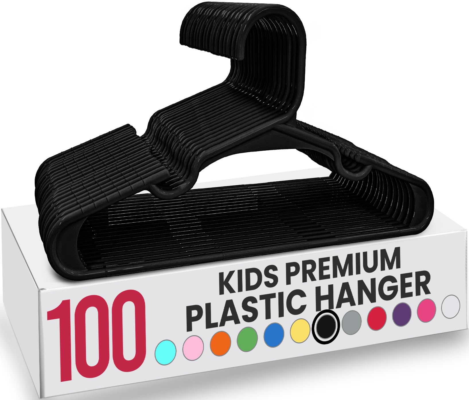 Utopia Home Kids Hangers side view showing slim profile for compact closets.