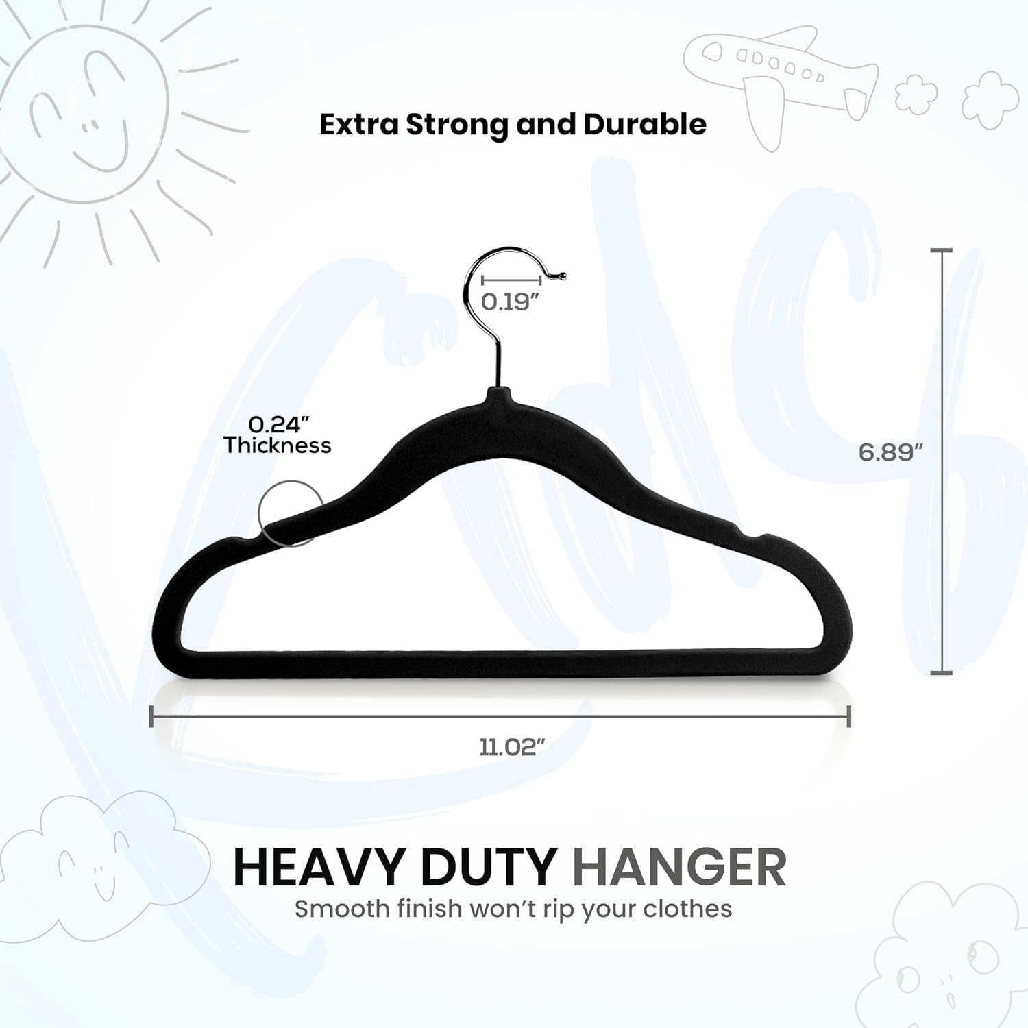Utopia Home kid hangers ultra-slim profile save closet space for busy mornings.