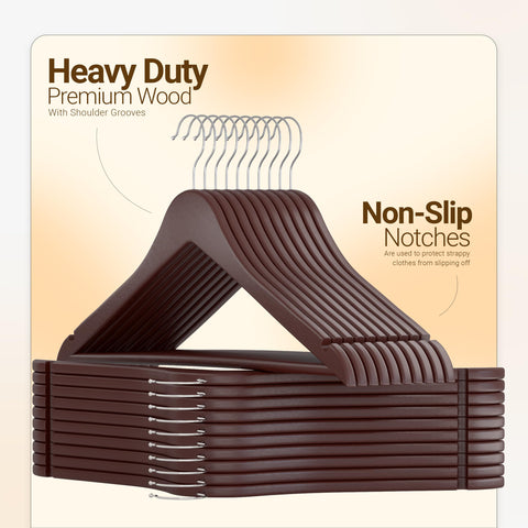 Utopia Home hangers showing non-slip notches securing dresses and tops.