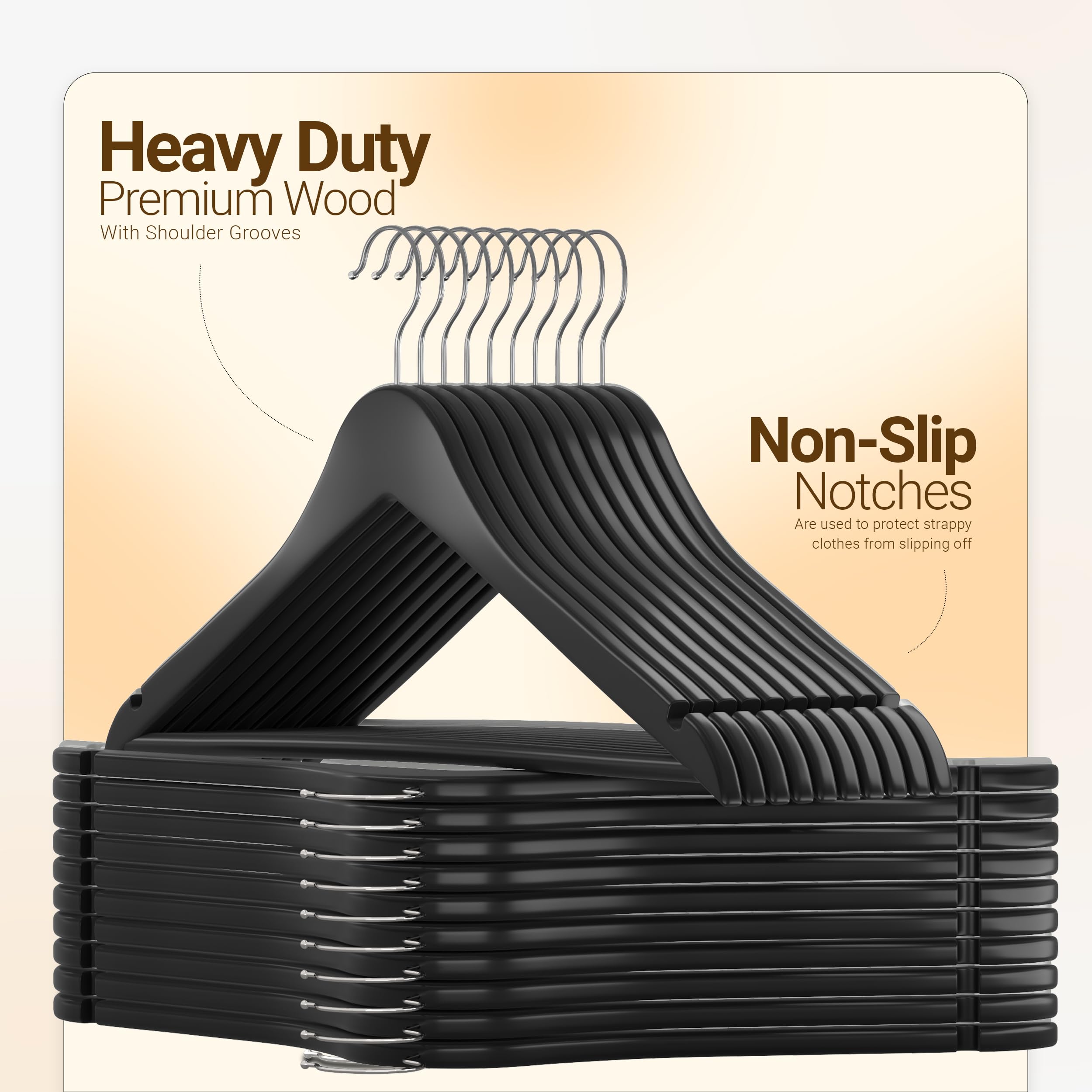 Utopia Home non-slip hanger with notches keeps dresses secure and wrinkle-free.