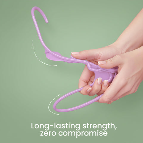 Utopia Home pink side-profile hangers highlighting slim profile for tidy shelves