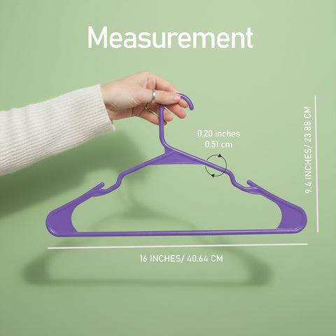 Utopia Home plastic hangers with slim-profile maximize closet space and visibility.