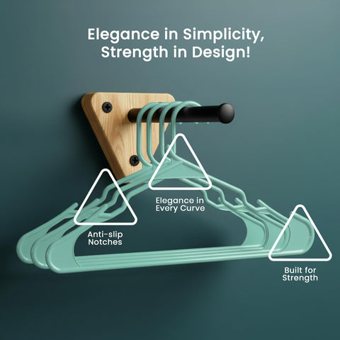 Slim, closet-ready design from Utopia Home keeps outfits evenly spaced.