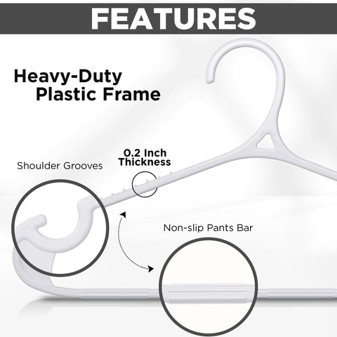 Utopia Home heavy-duty plastic hangers built for daily use