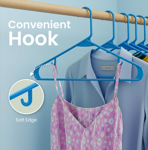 Utopia Home hangers organizing shirts, pants, skirts, and coats with balanced support