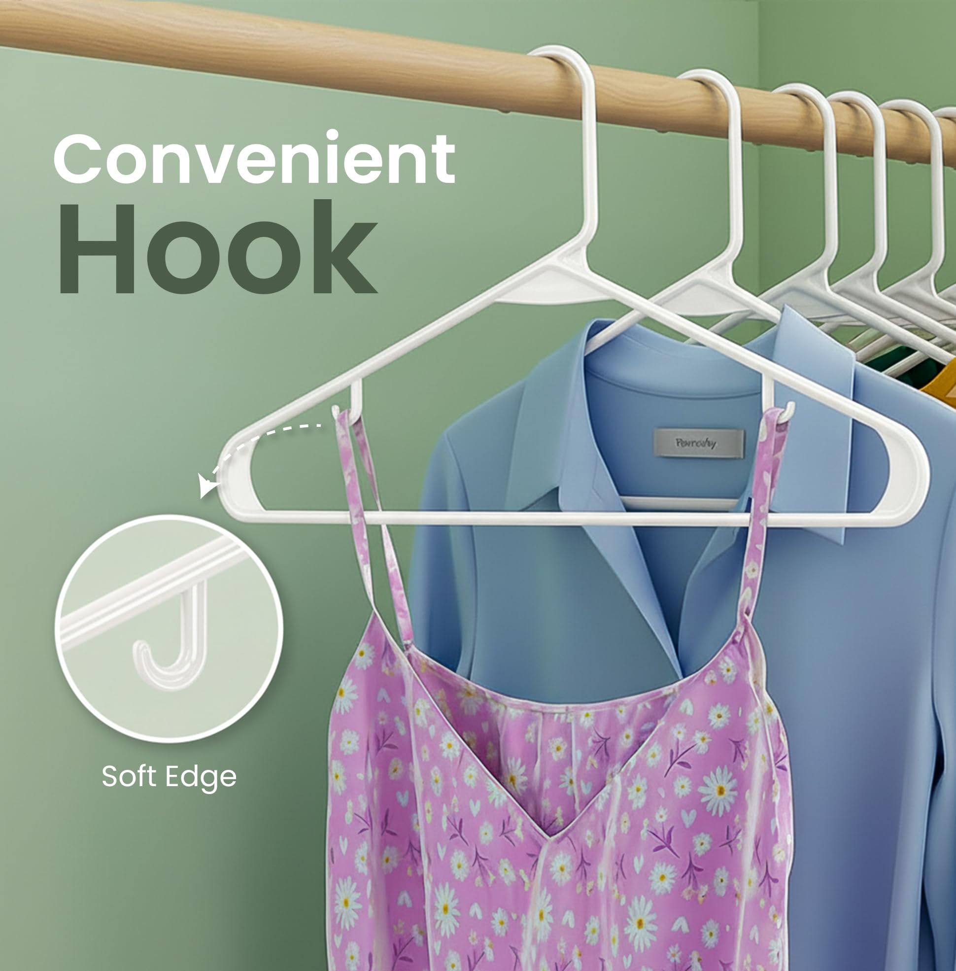 Utopia Home slim design maximizes closet space while keeping garments neat.