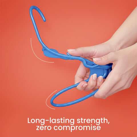 Utopia Home slim-profile hangers maximize closet space and even garment spacing.