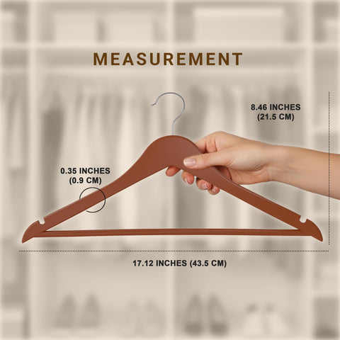 Utopia Home wooden hanger with 360-degree hook allows quick outfit access