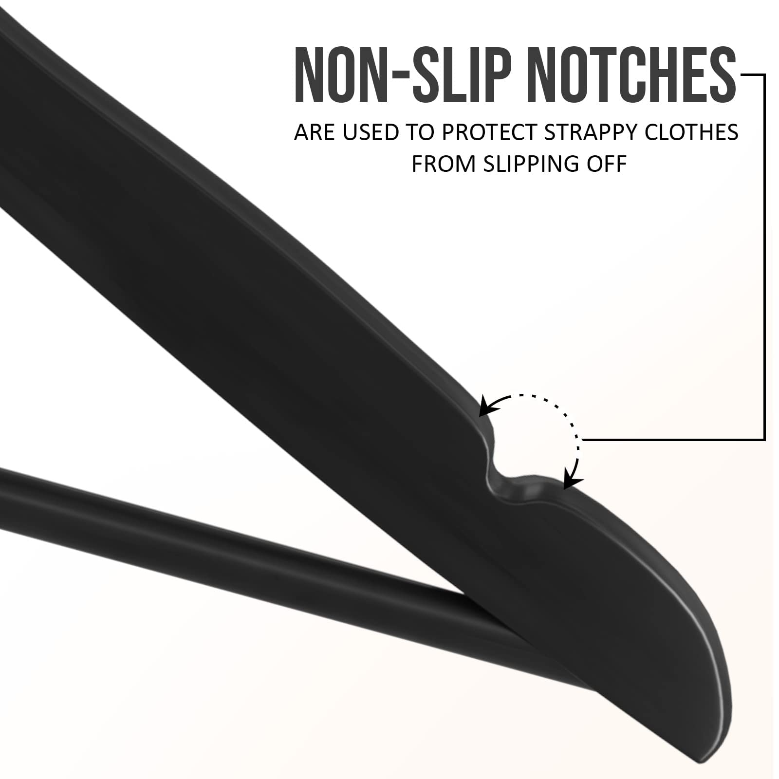 Utopia Home Premium Wooden Hangers 20 Pack shoulder detail shows contoured shape protecting garments