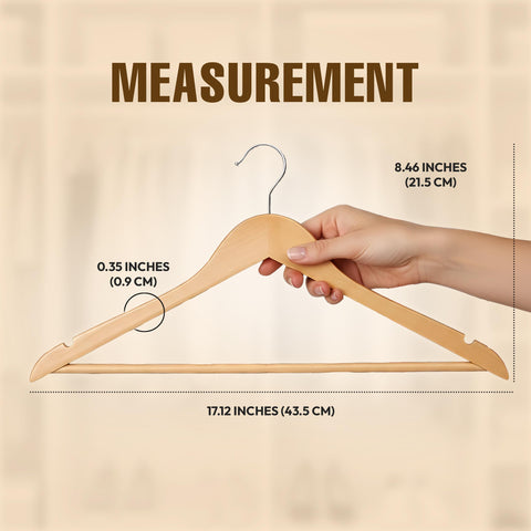 Utopia Home wooden hanger with 360-degree hook for easy access to every garment.