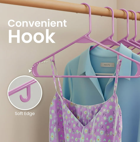 Utopia Home slim profile hangers maximize closet space while keeping clothes in place.
