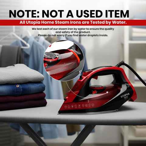 Utopia Home steam iron with 3-way auto-off for safe ironing