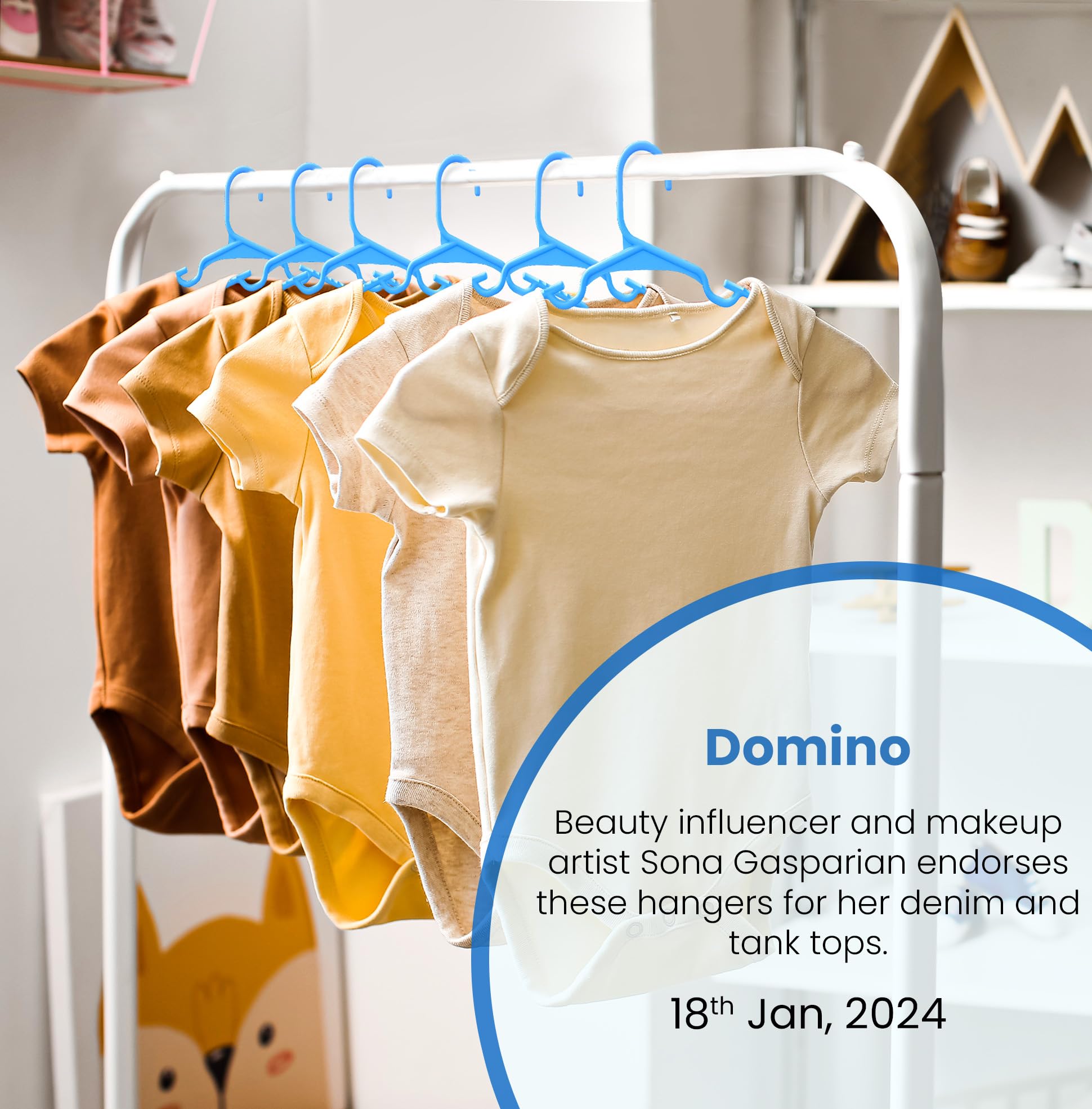 Utopia Home tidy closet look with uniform kids hangers